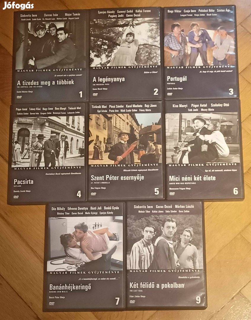 Magyar filmek gyűjteménye DVD számozott 