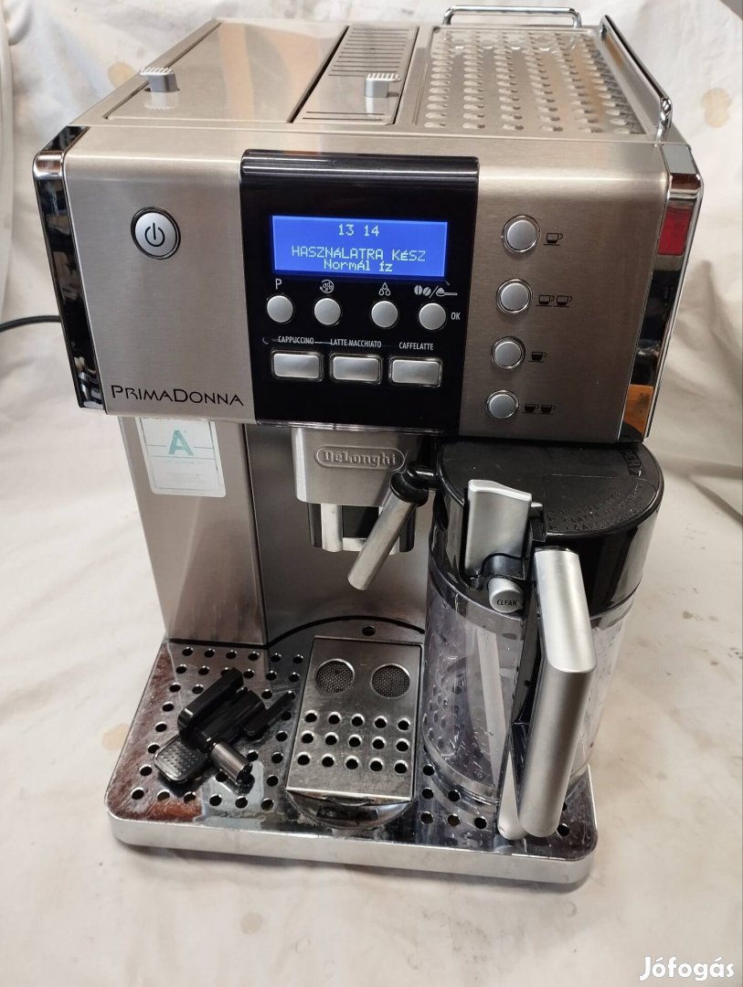 Magyar nyelvű Delonghi Primadonna Cappuccino full automata kávéfőző