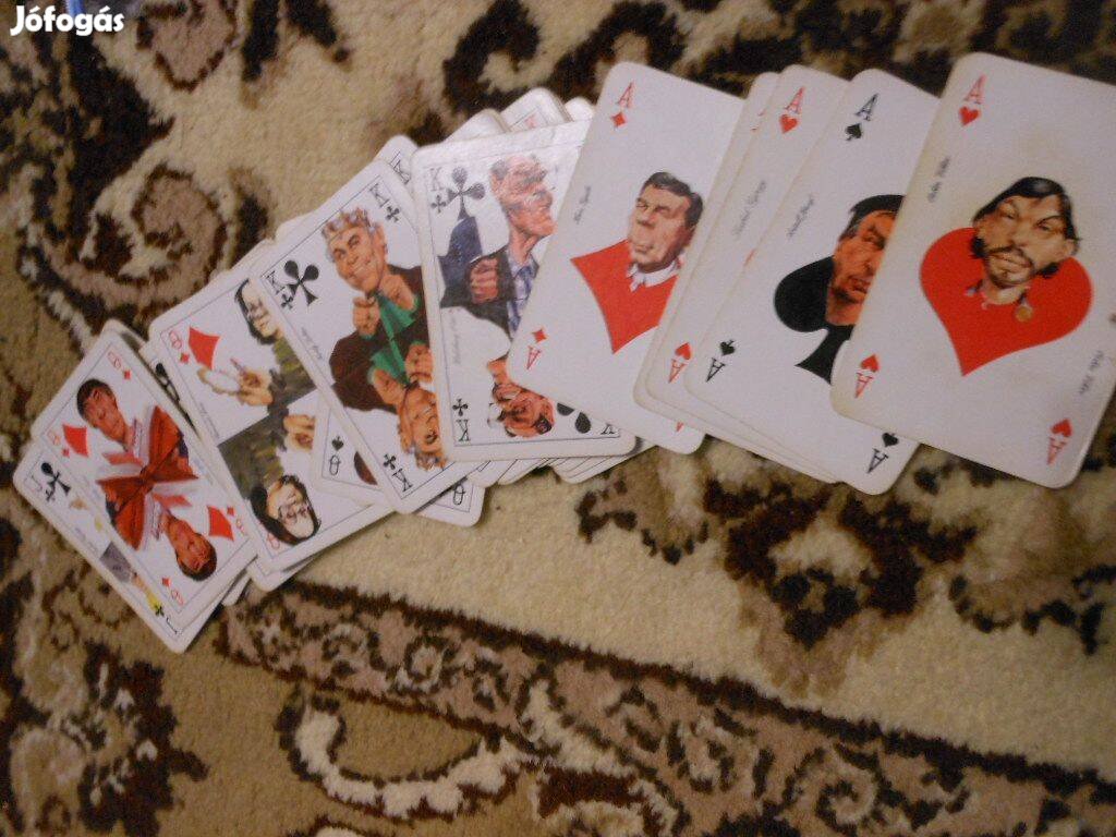 Magyar politikusok karikatúrait ábrázoló pakli Postabank