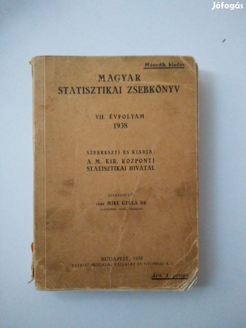 Magyar statisztikai zsebkönyv 1938. VII. Évfolyam