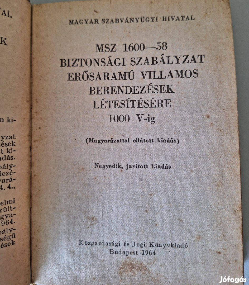 Magyar szabványügyi hivatal : MSZ 1600-58 biztonsági szabályzat erősár