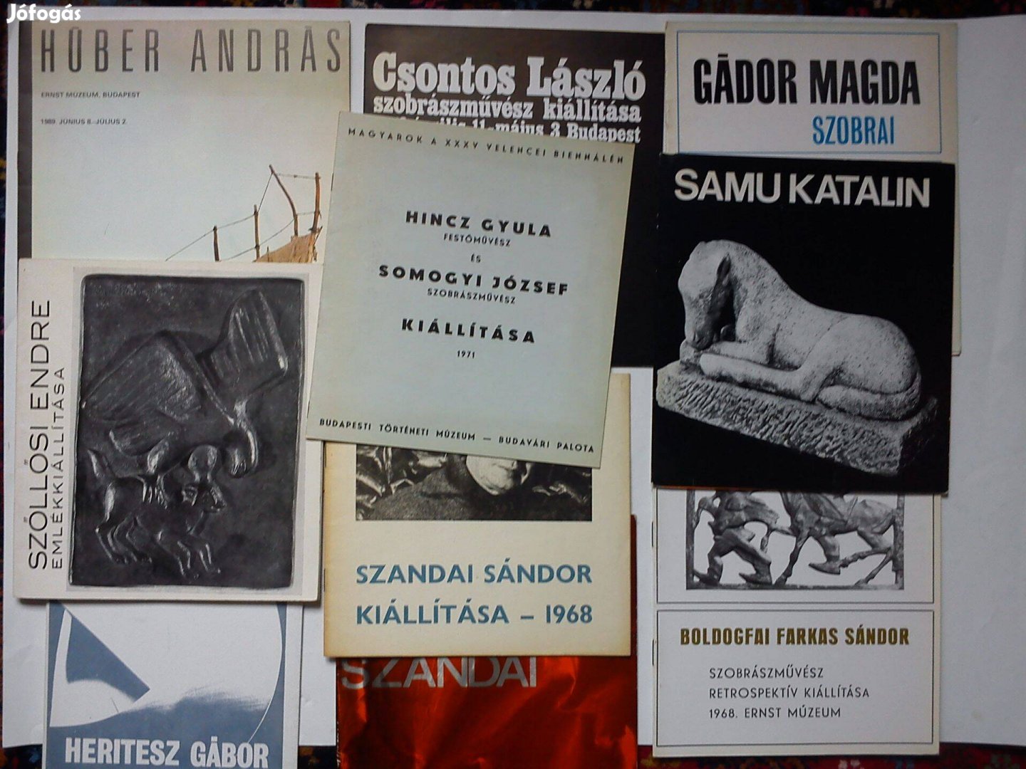 Magyar szobrászok kiállítási katalógusok, meghívók
