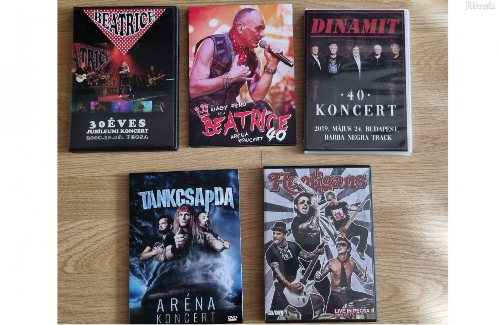 Magyar zenei DVD-k: Beatrice, Dinamit, Tankcsapda, Hooligans koncertek