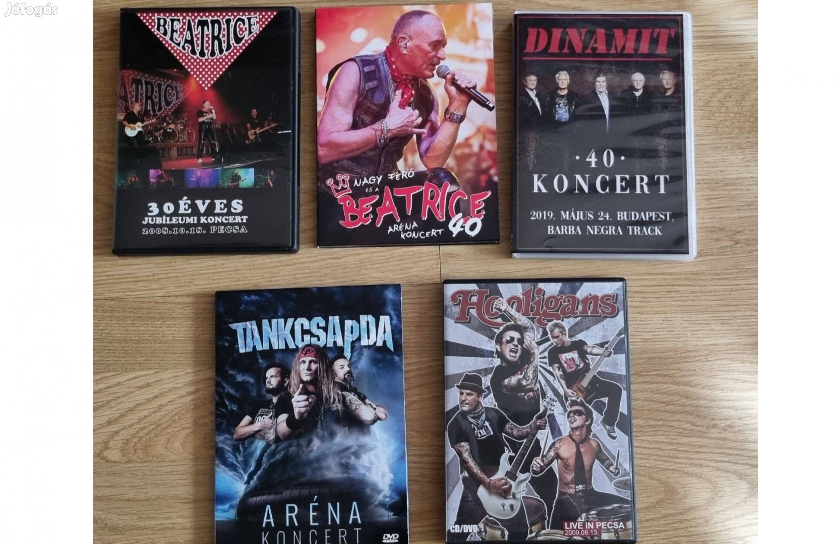 Magyar zenei DVD-k: Beatrice, Dinamit, Tankcsapda, Hooligans koncertek