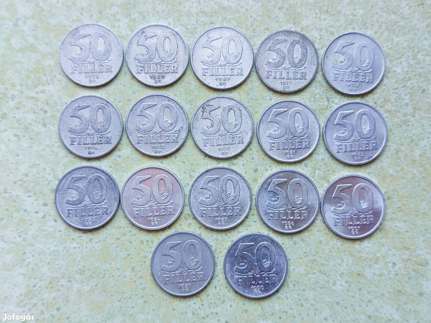 Magyarország 17 db Különböző Érme 50 Fillér 1967-1991