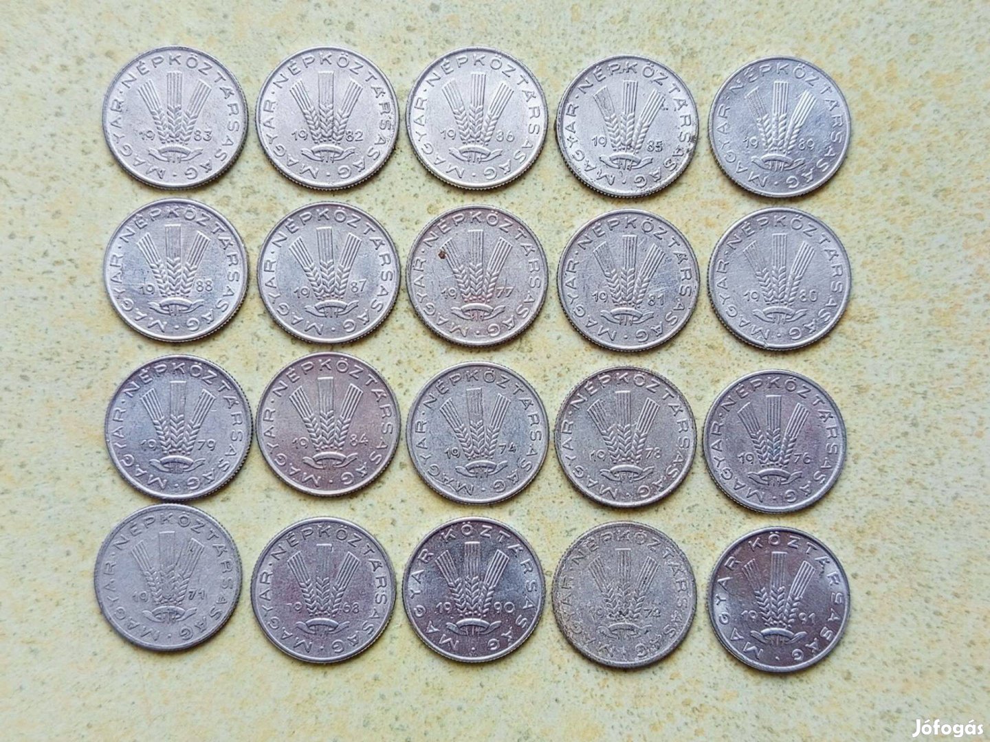 Magyarország 20 db Különböző Érme 20 Fillér 1968-1991