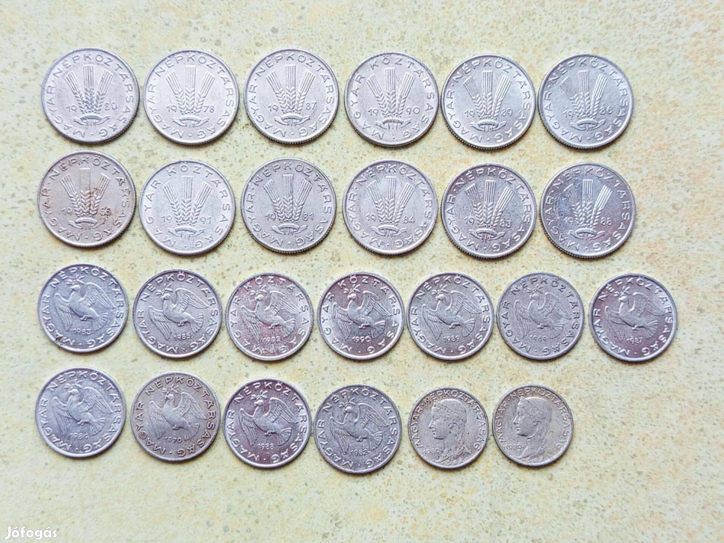Magyarország 25 db Különböző Érme 5 10 20 Fillér 1959-1992