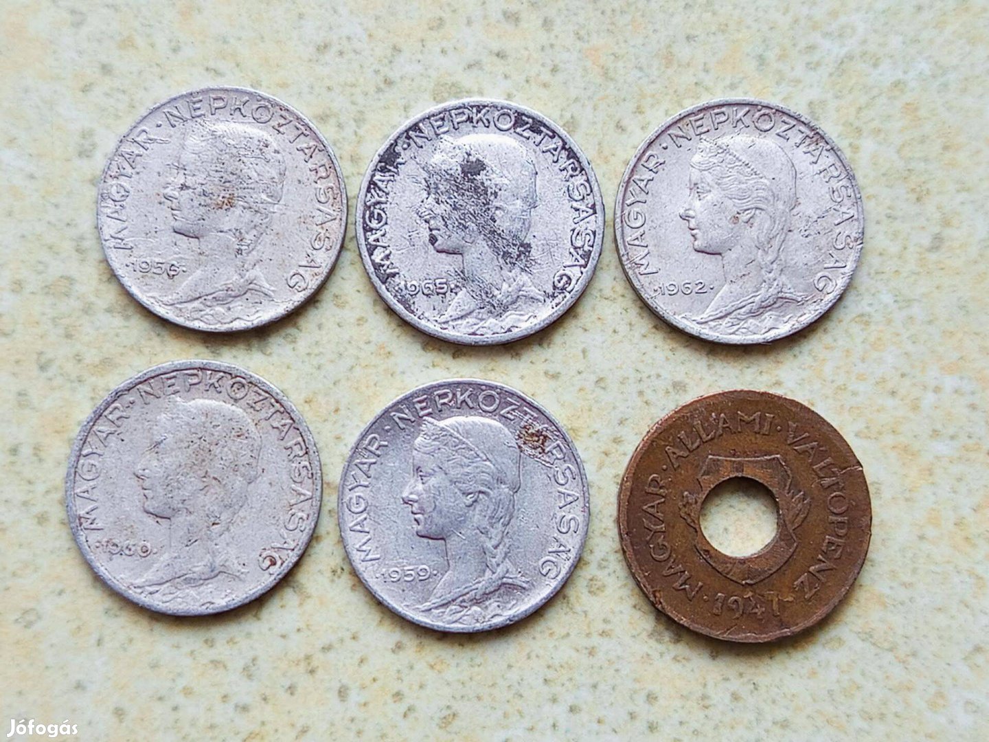Magyarország 6 db Különböző Érme 2 5 Fillér 1947-1965
