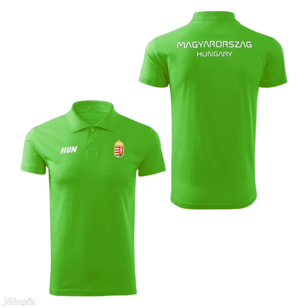Magyarország póló felnőtt címeres galléros zöld