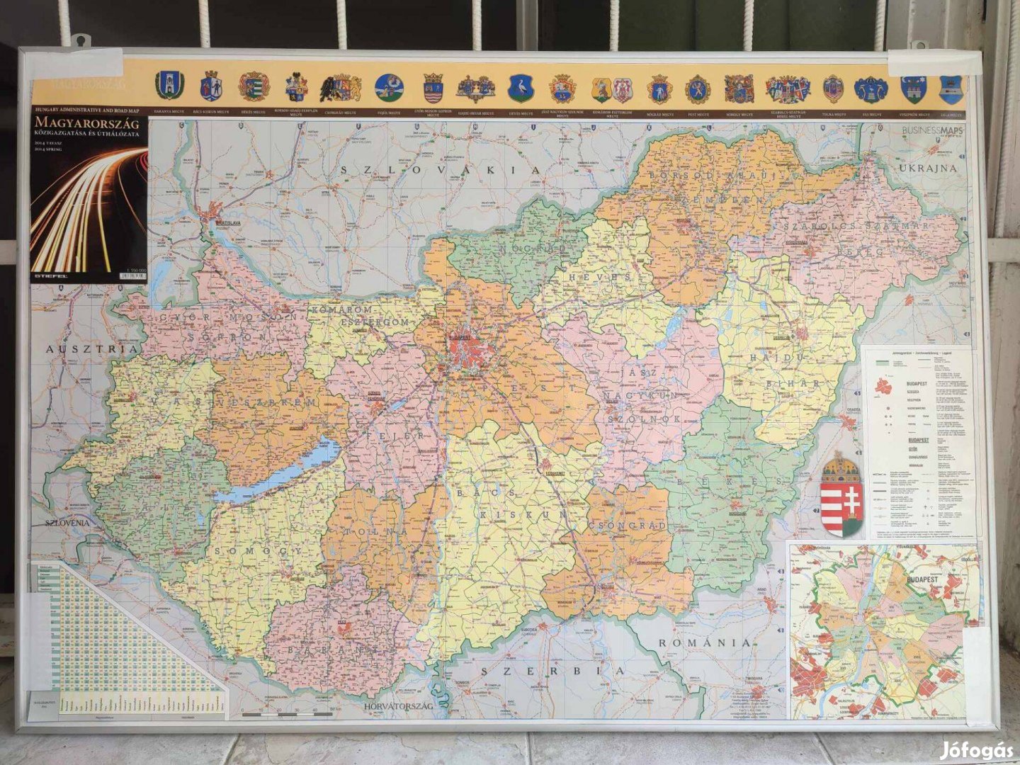Magyarország térkép 121 x 84 cm