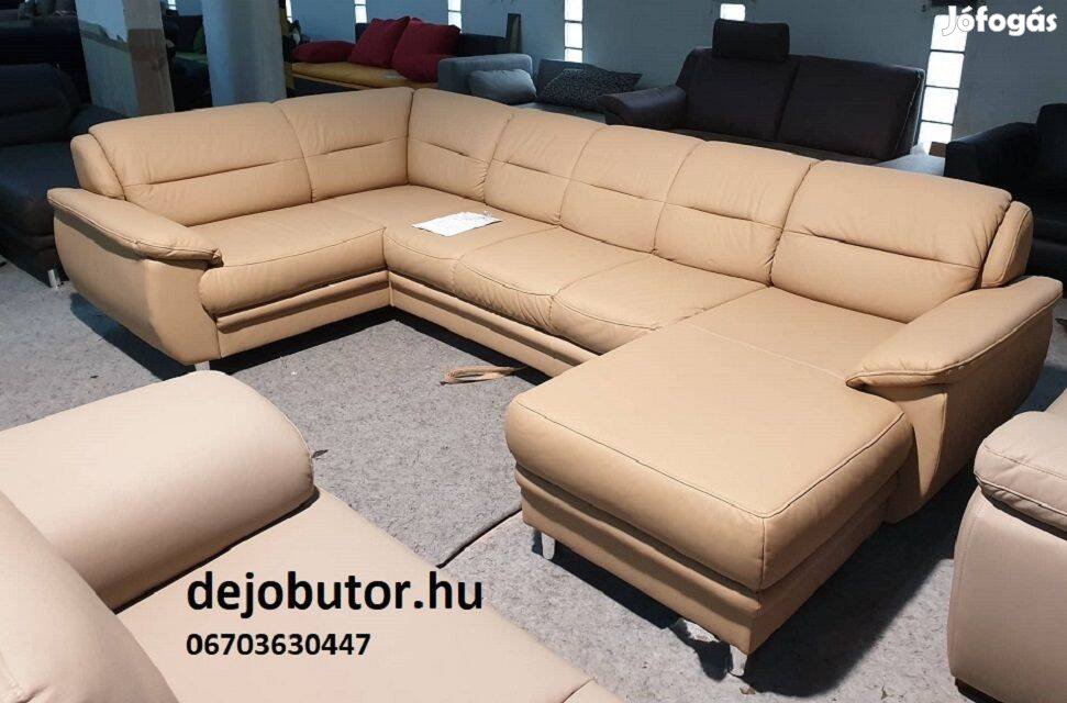 Mailand valódi bőr ualak rugós kanapé ülőgarnitúra 310x155x175 cm vaj