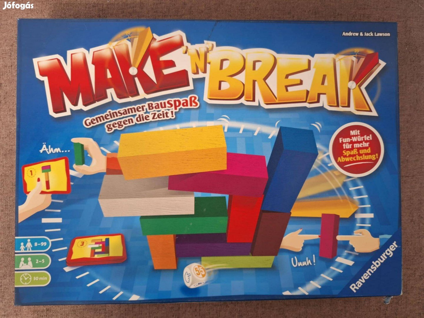 Make'n break társasjáték, szórakoztató dobókockával