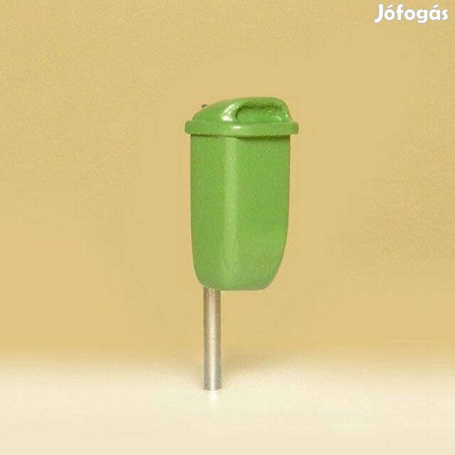 Makett Szemetes Köztéri Kuka H.Gyűjtő Zöld HO H0 _