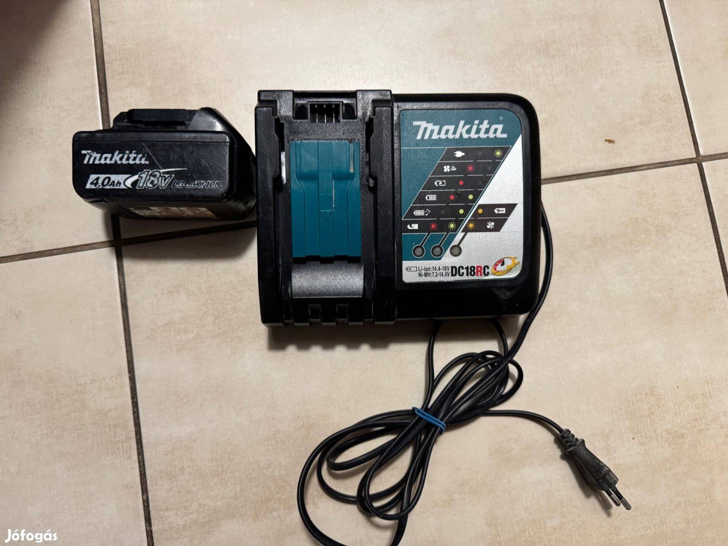 Makita 18v BL1840(4Ah) akku + DC18RC gyorstöltő