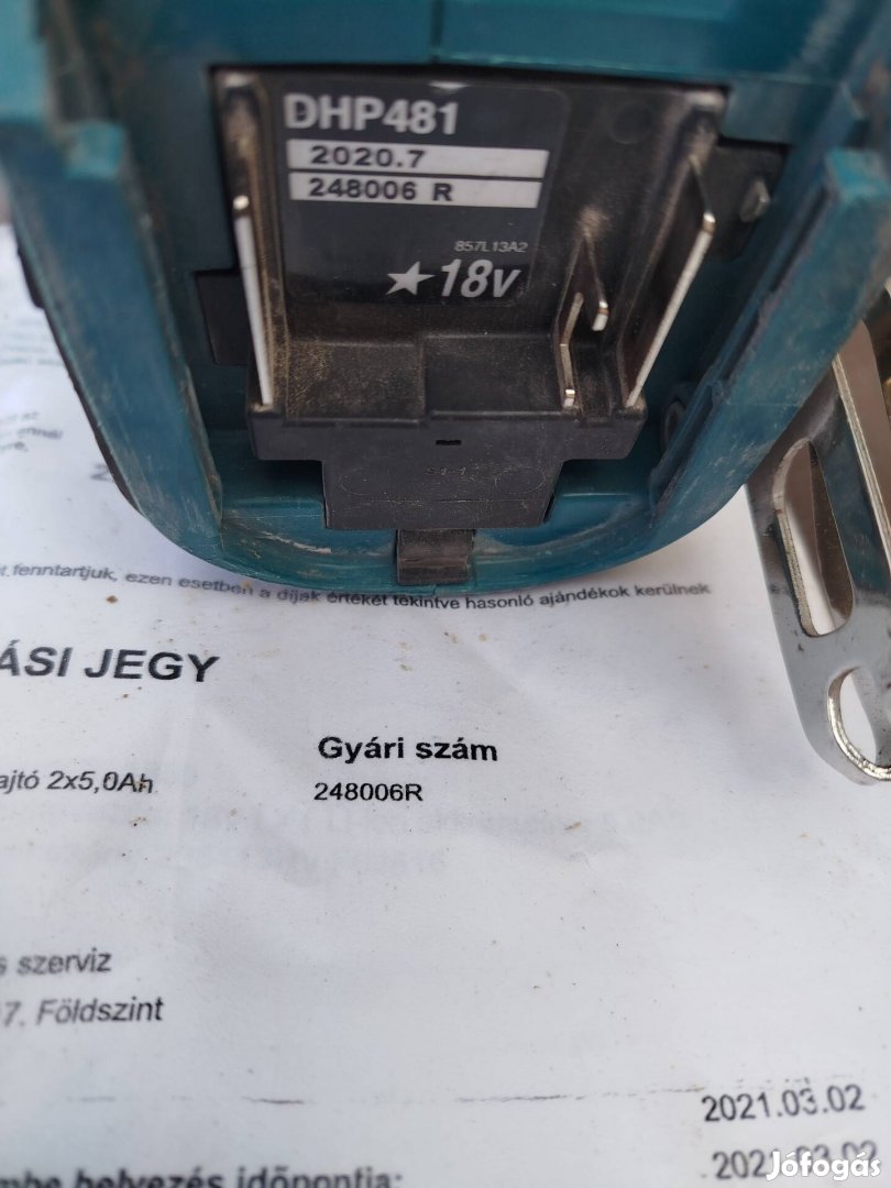 Makita 481 akkumulátoros ütvefúró géptest