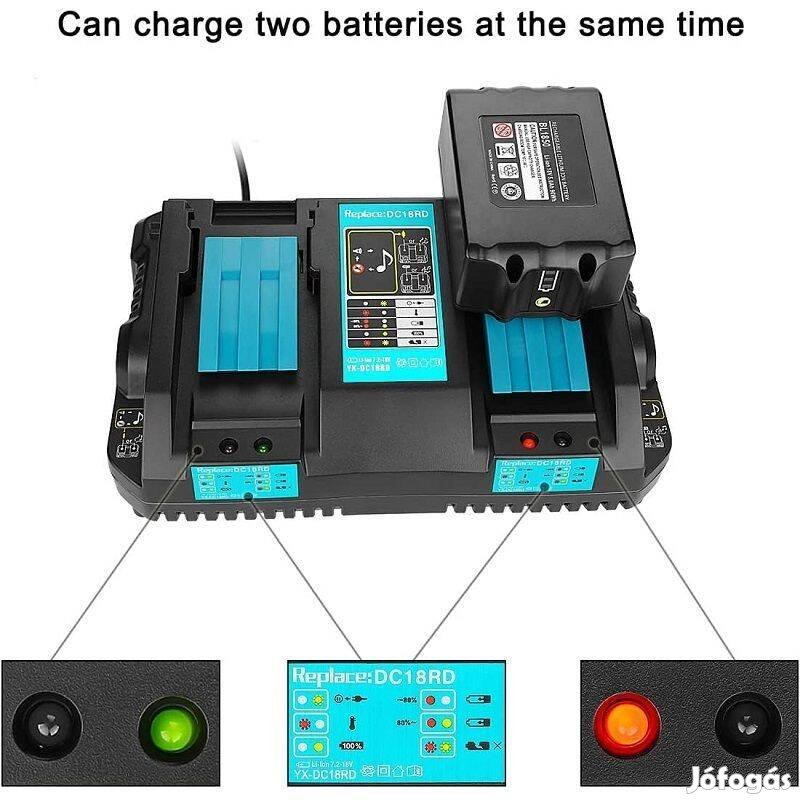 Makita DC18RD dupla gyorstöltő Lxt 7,2V-18V - utángyártott