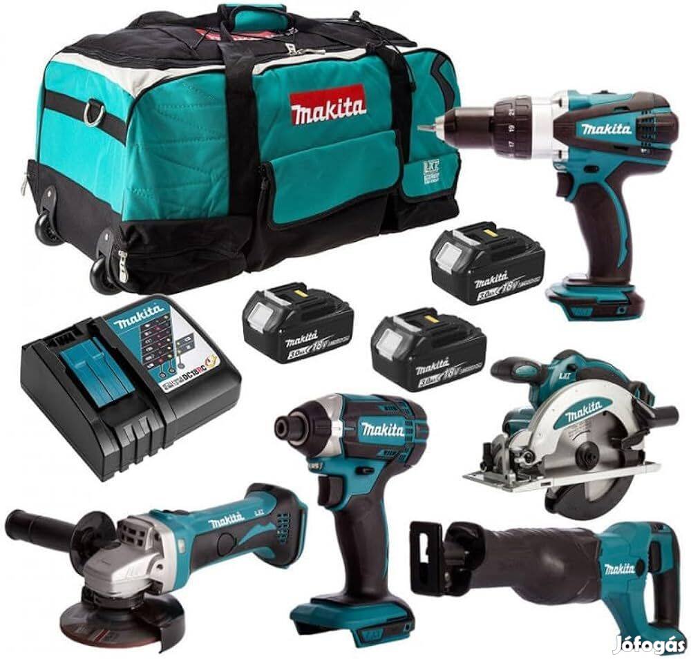 Makita DLX6046 Akkus szett 18V Li-ion (DGA452 + Dhp458 + DSS610 + Djr1