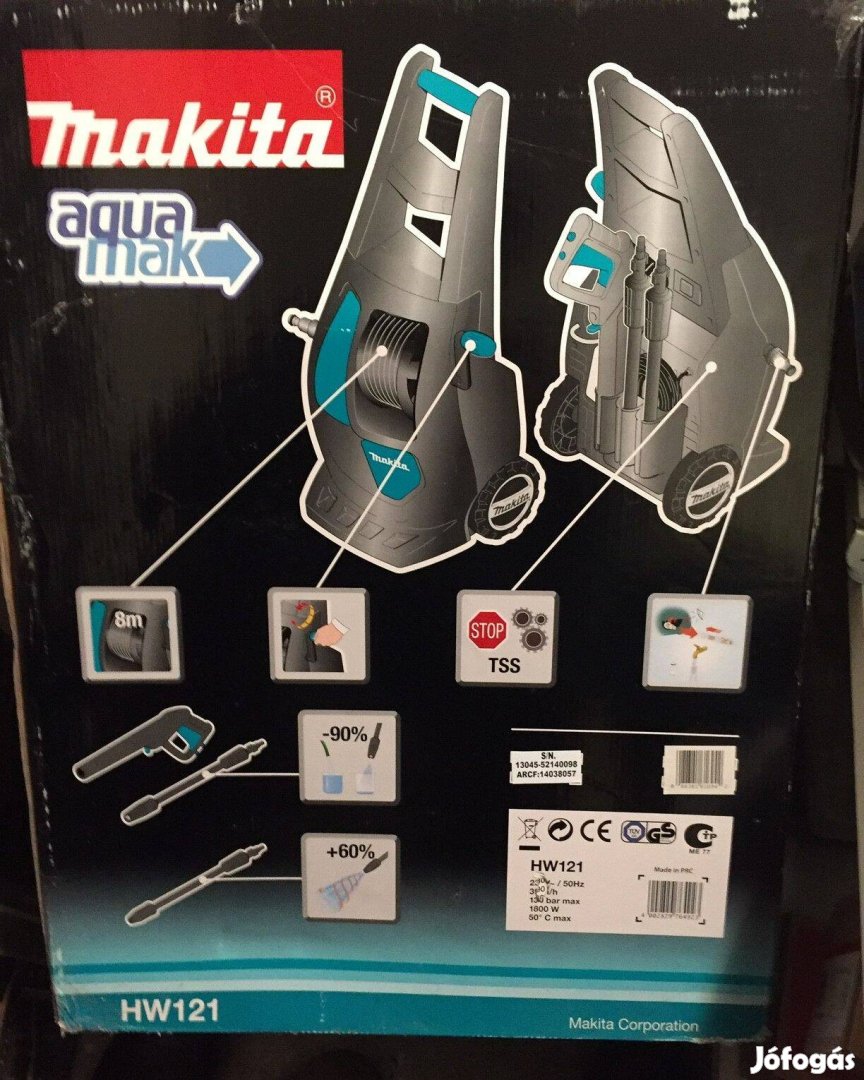 Makita HW 121 nagynyomású mosó, új eladó