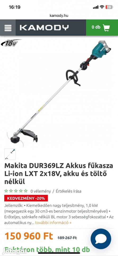 Makita dur 369 akkus fűkasza