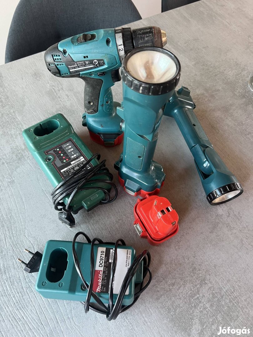 Makita lámpa+fúró+töltő+akku elektromos