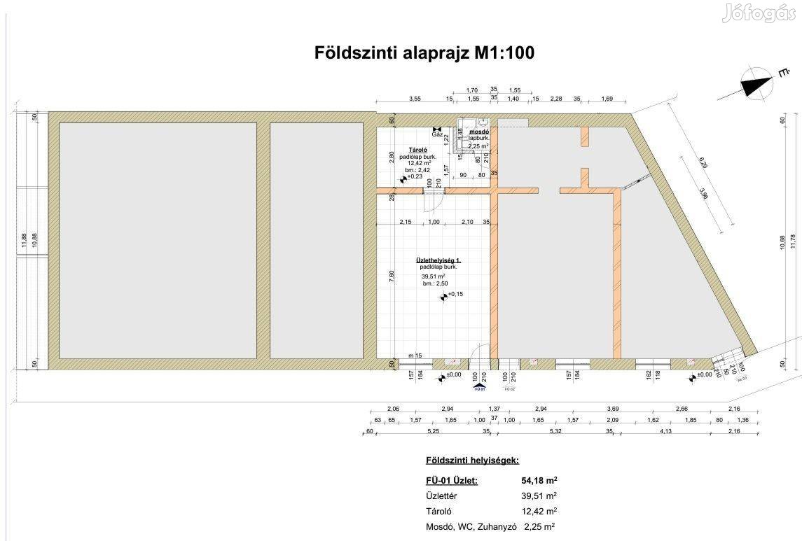 Makó belváros közeli 56 m2-es üzlet, 5Kwh-os napelemrendszer