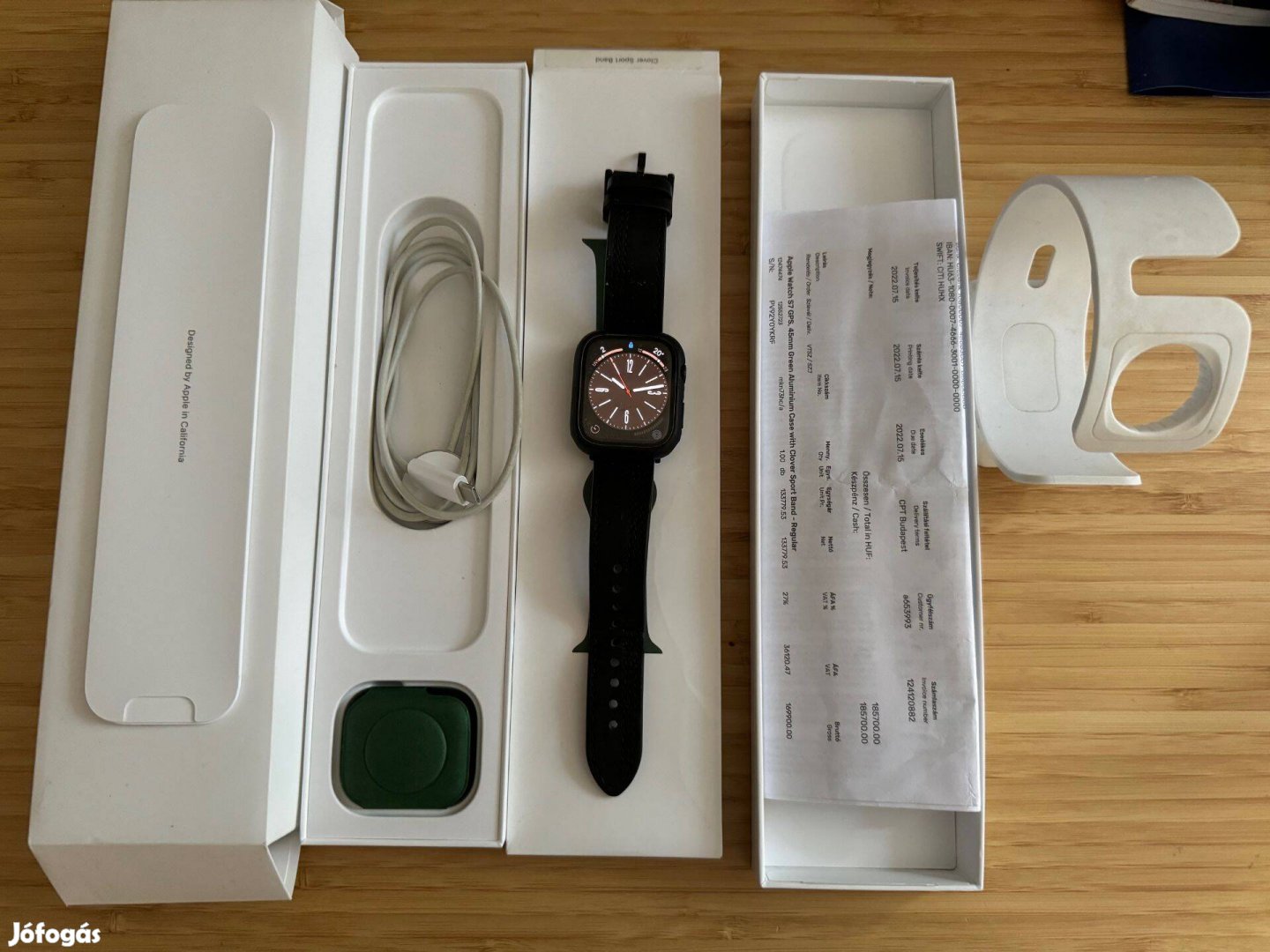 Makulátlan, méregzöld Apple watch S7 45mm GPS alu, 85% akku