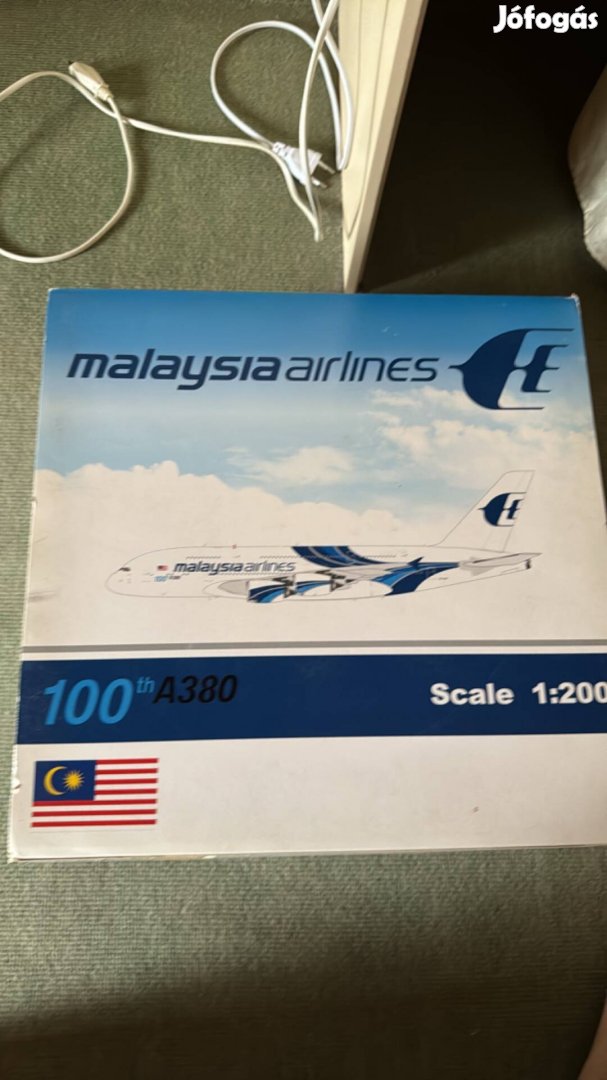 Malaysia Airlines 100th A380 fém repülőgép modell