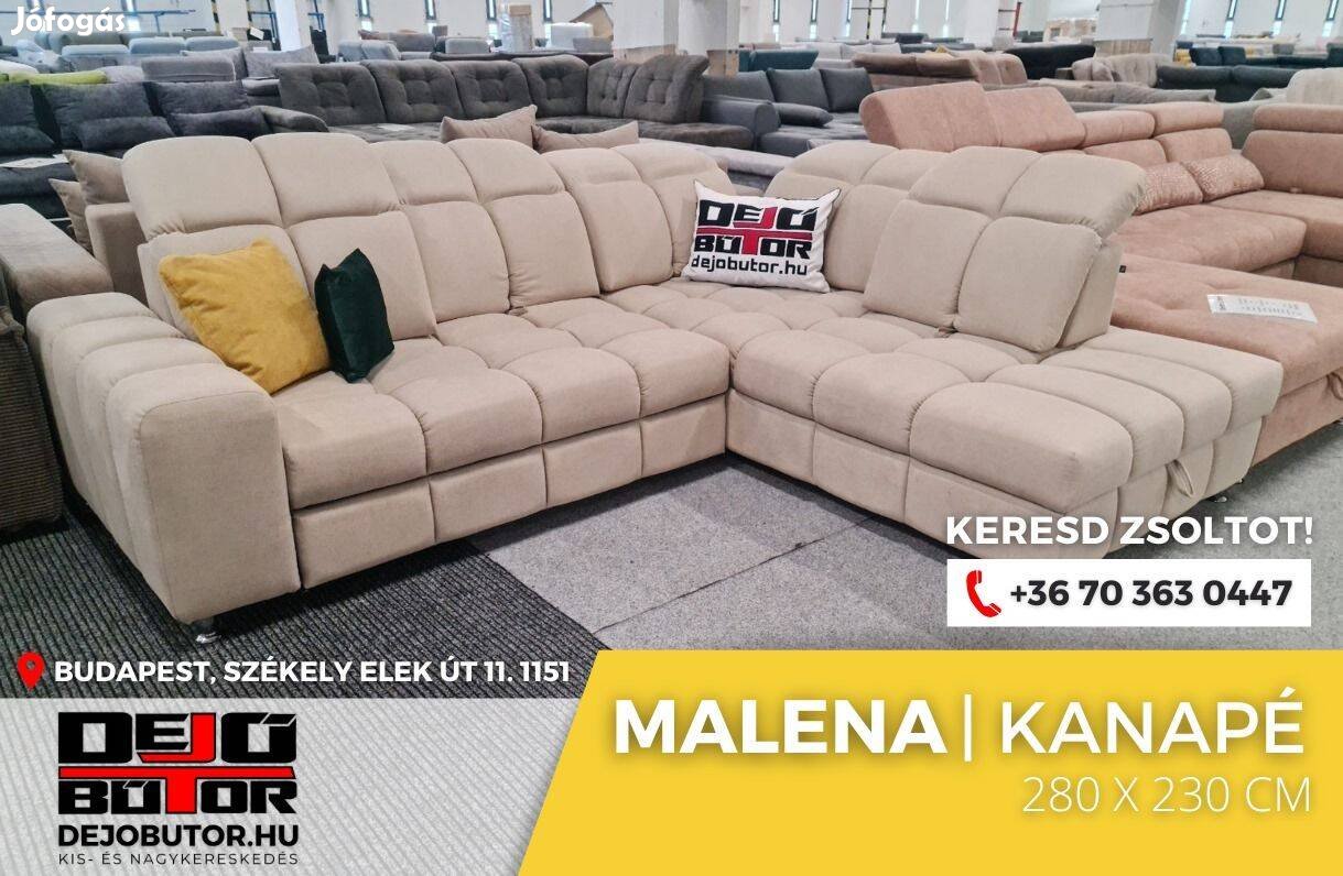 Malena XL sarok kanapé bútor ülőgarnitúra ágyazható krém 280x230 cm