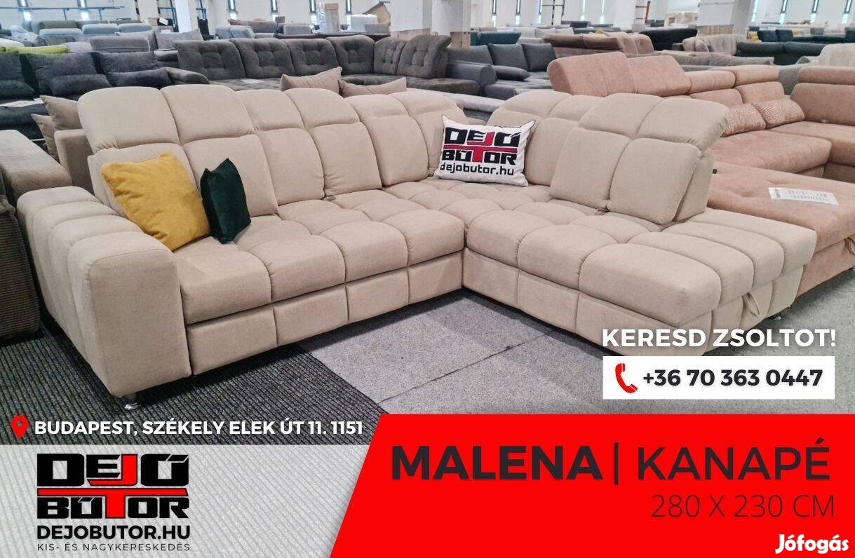 Malena XL sarok kanapé bútor ülőgarnitúra ágyazható rugós 280x230 cm