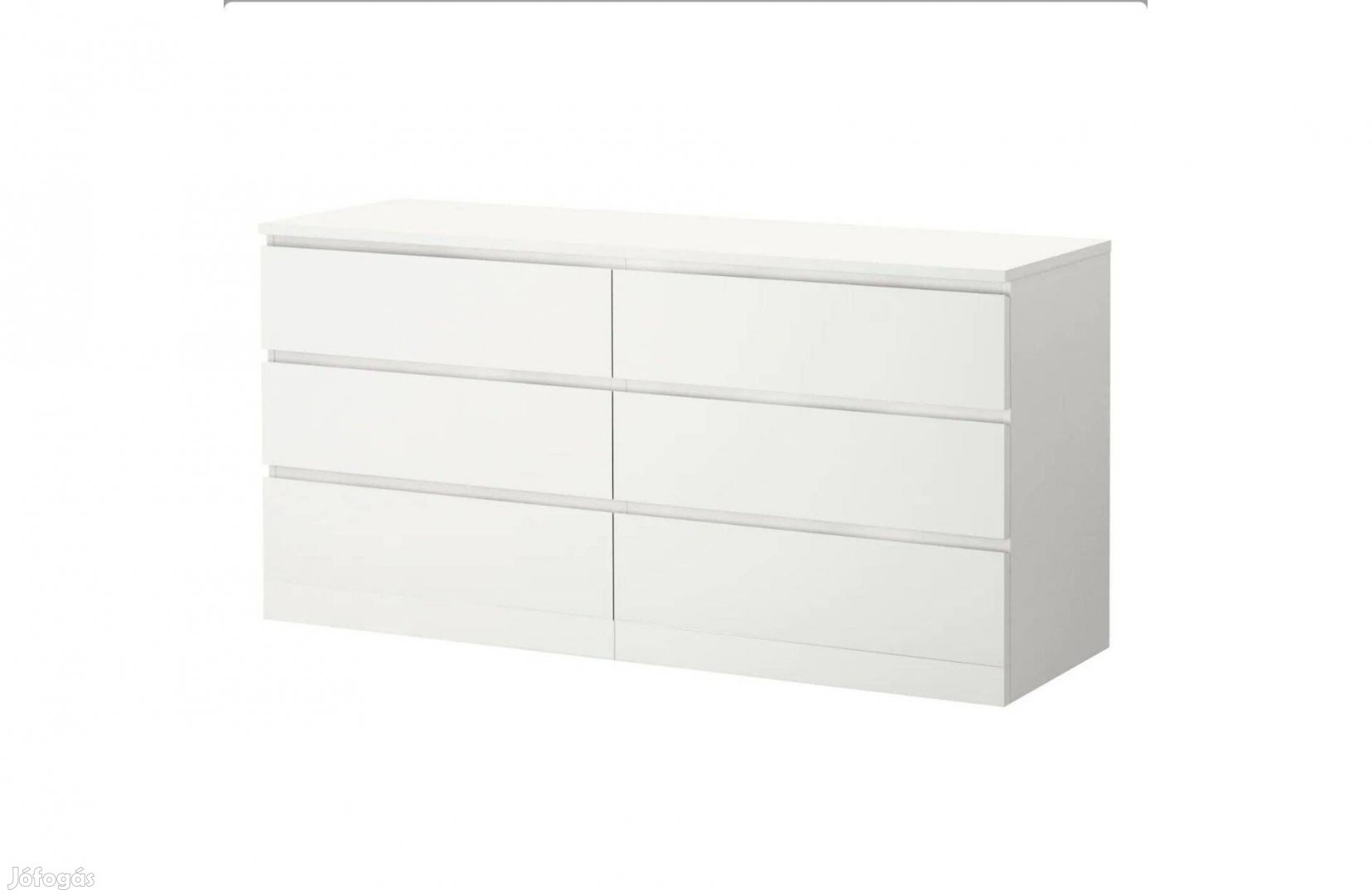 Malm 6-fiókos szekrény, fehér, 160x78 cm
