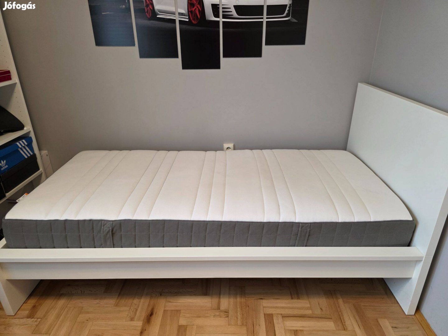 Malm ágykeret, Lönset ágyrács, extra kemény Hövag matrac (90x200)