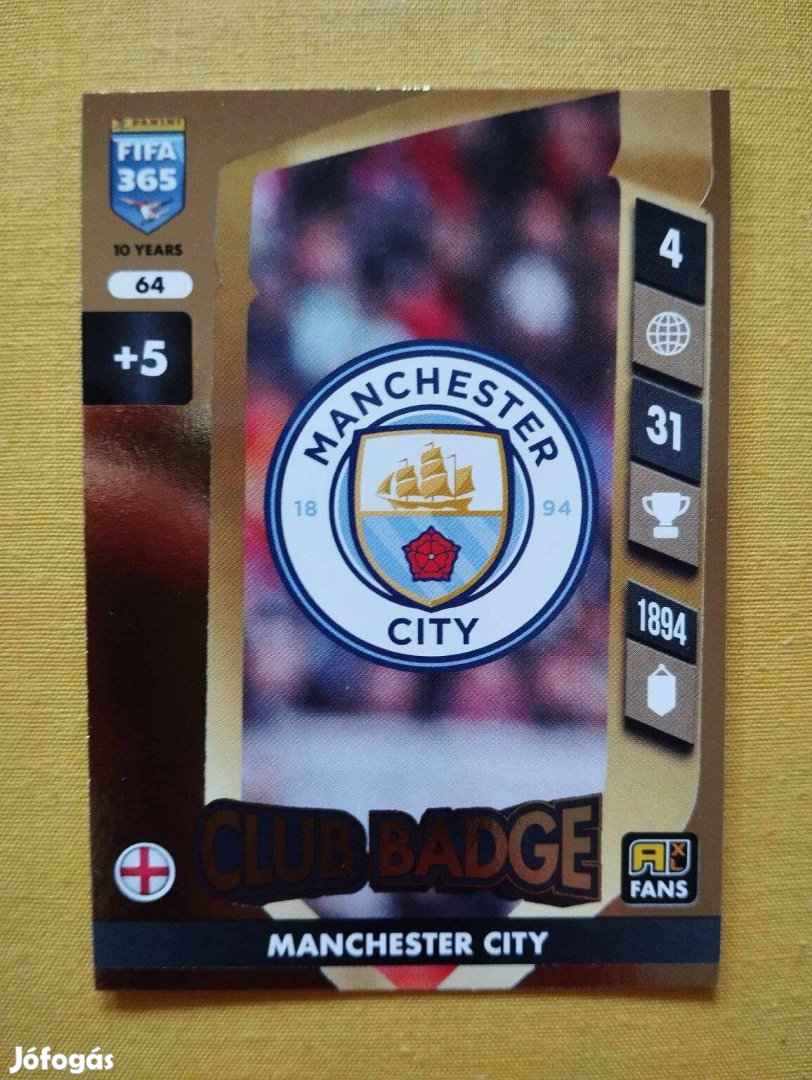 Manchester City FIFA 365 2025 Club badge csapatcímer focis kártya