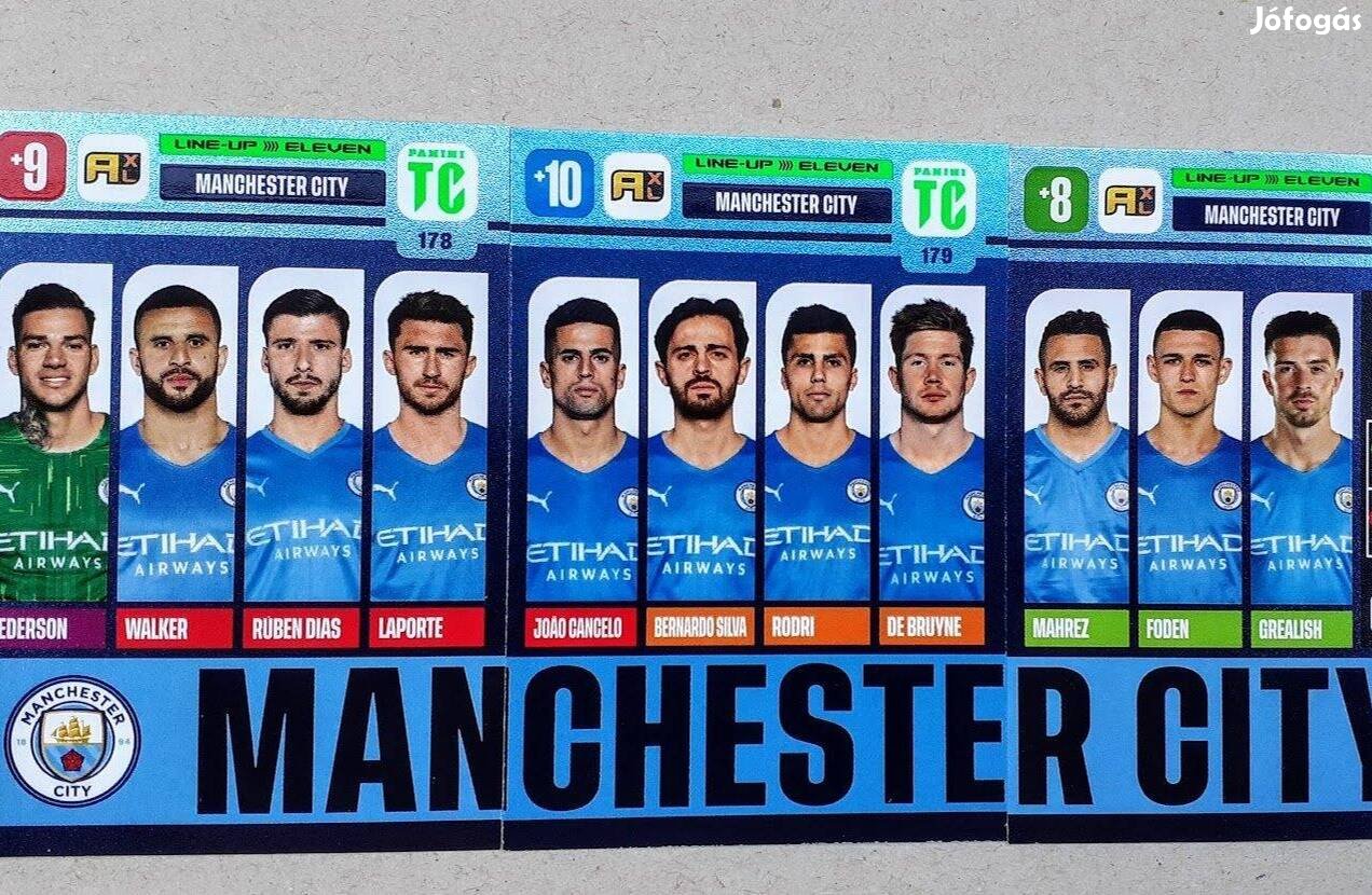 Manchester City Line Up Eleven három focis kártya Top Class 2022