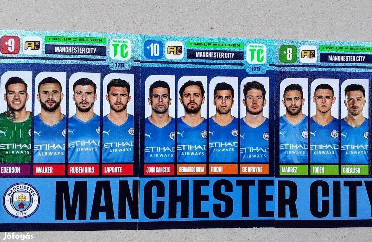 Manchester City Line Up Eleven három focis kártya Top Class 2022