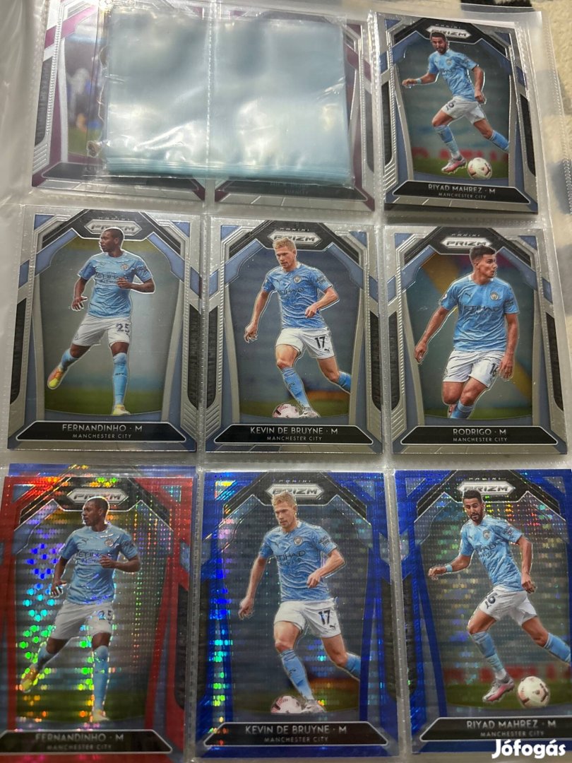 Manchester City Panini Prizm focis kártyák