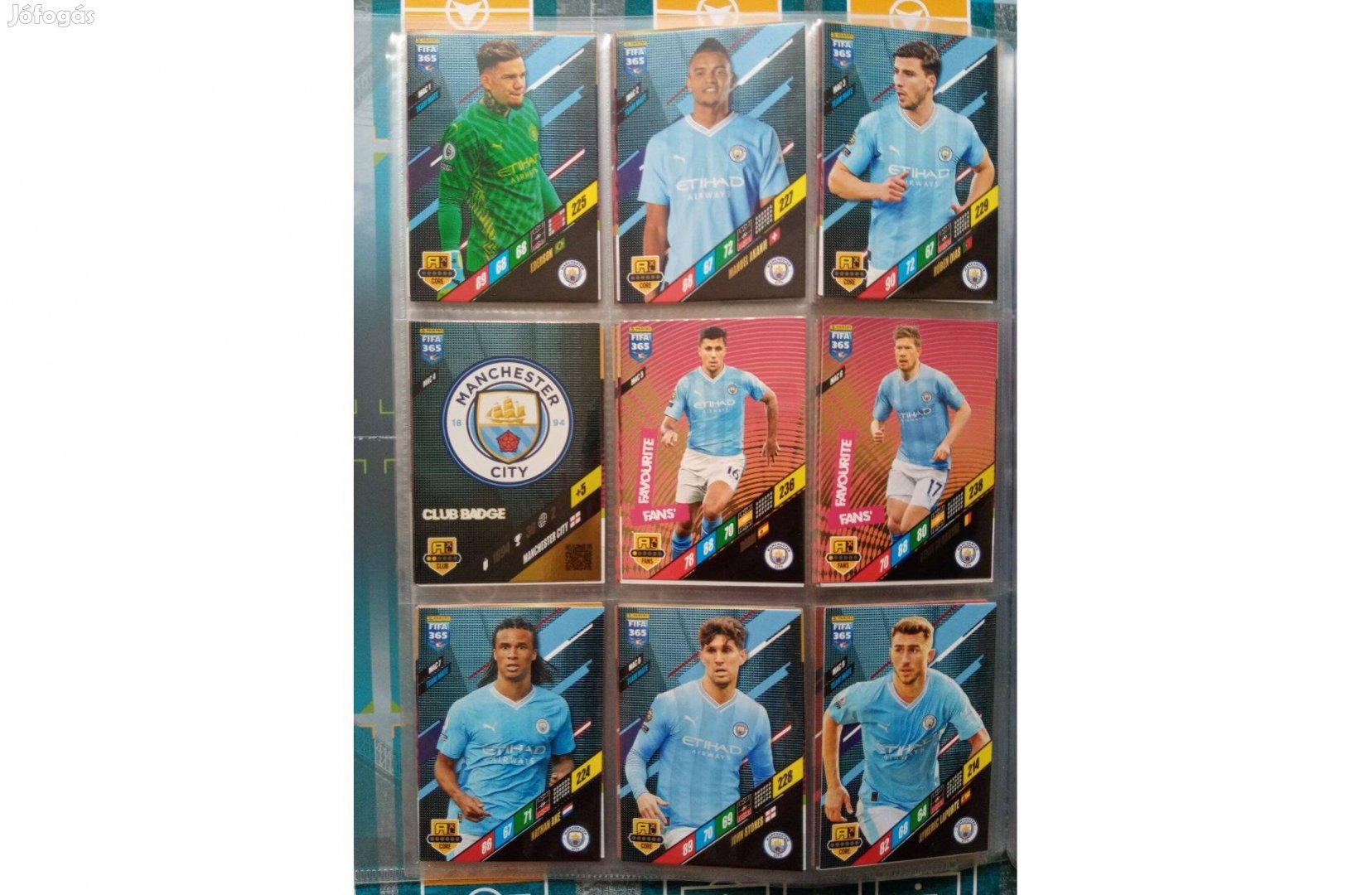 Manchester City Teljes sor Panini Fifa 365 2024 focis kártya