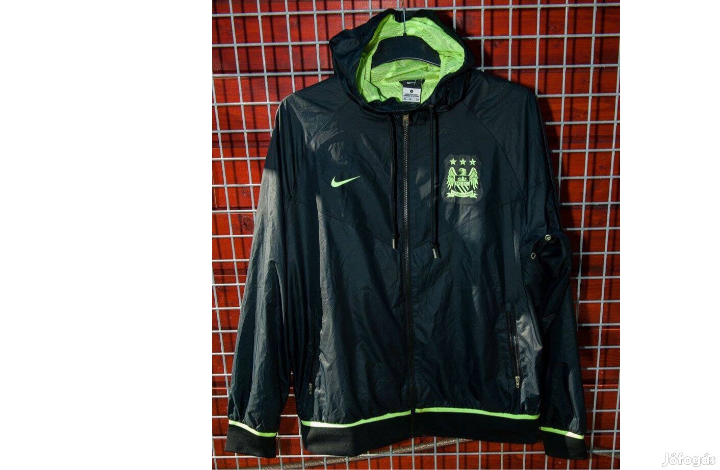 Manchester City eredeti Nike kapucnis fekete zöld dzseki (XL)