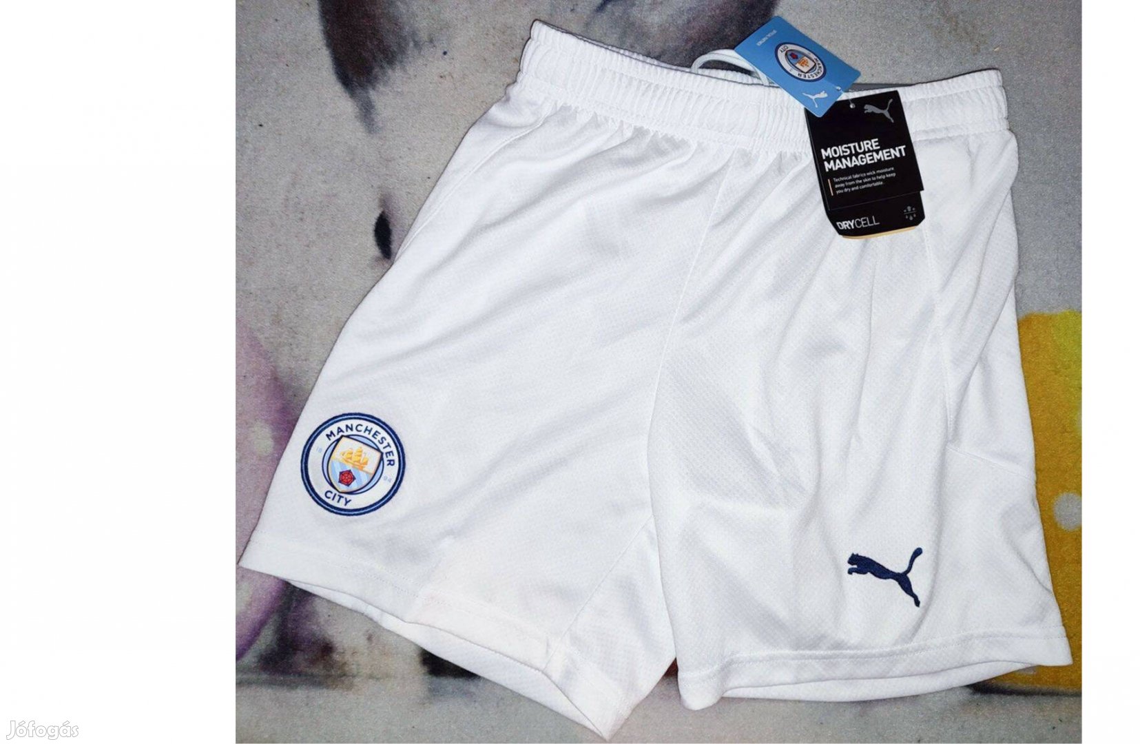 Manchester City eredeti Puma gyerek fehér rövid nadrág (152)