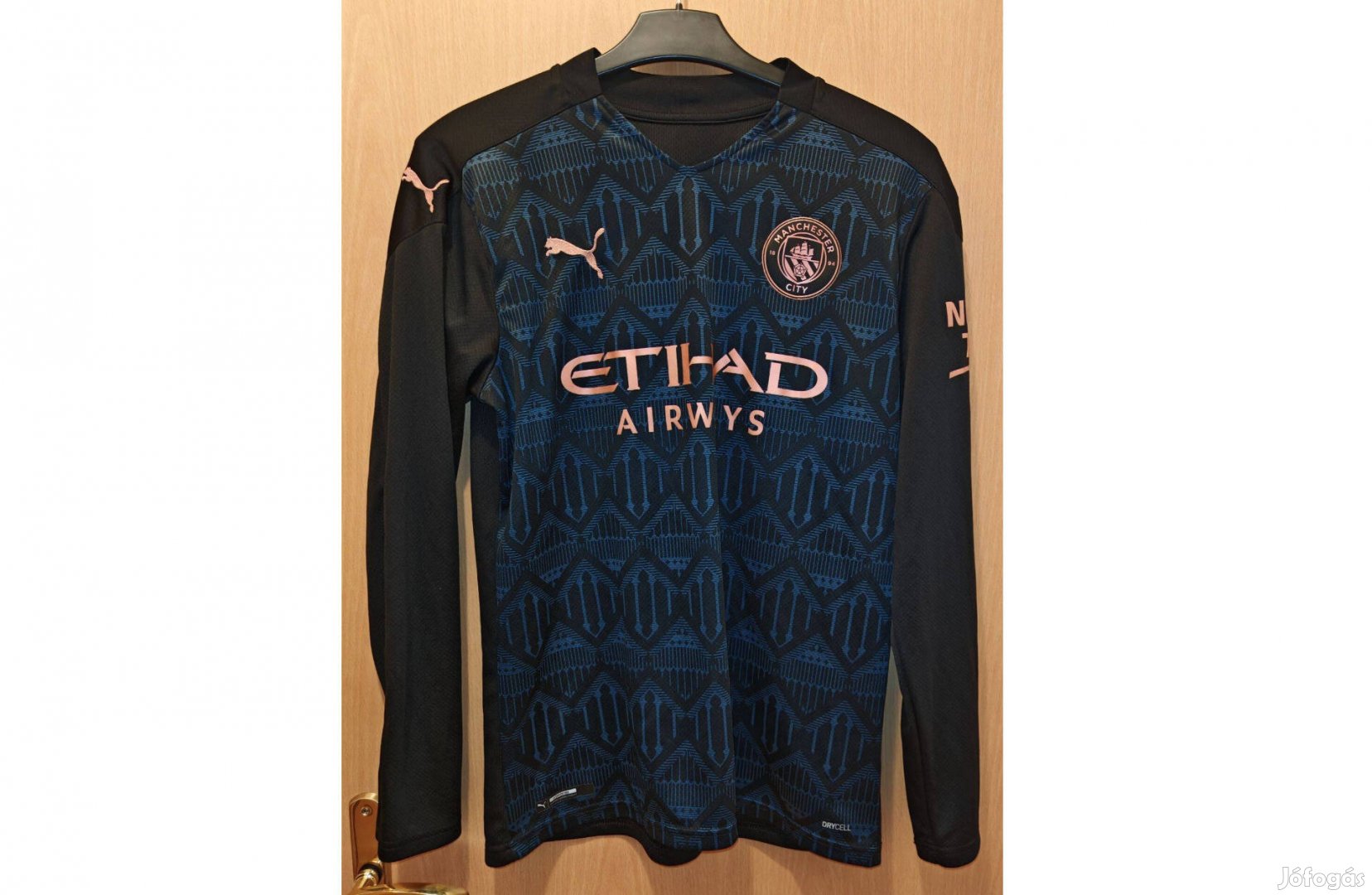 Manchester City fekete eredeti Puma 2020-21 hosszú ujjú mez