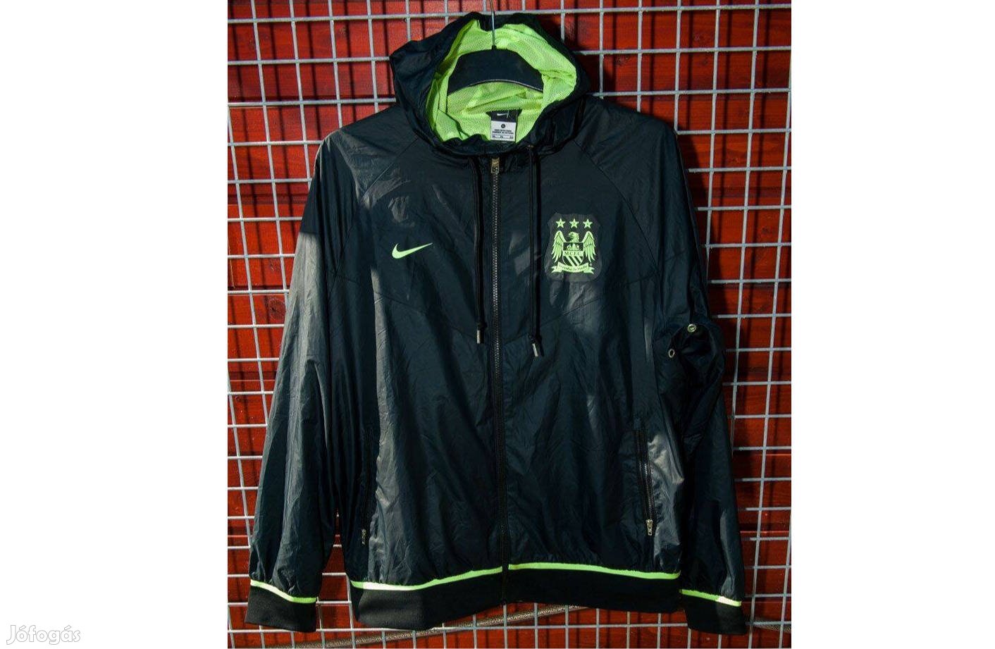 Manchester City fekete zöld eredeti Nike kapucnis dzseki (XL)