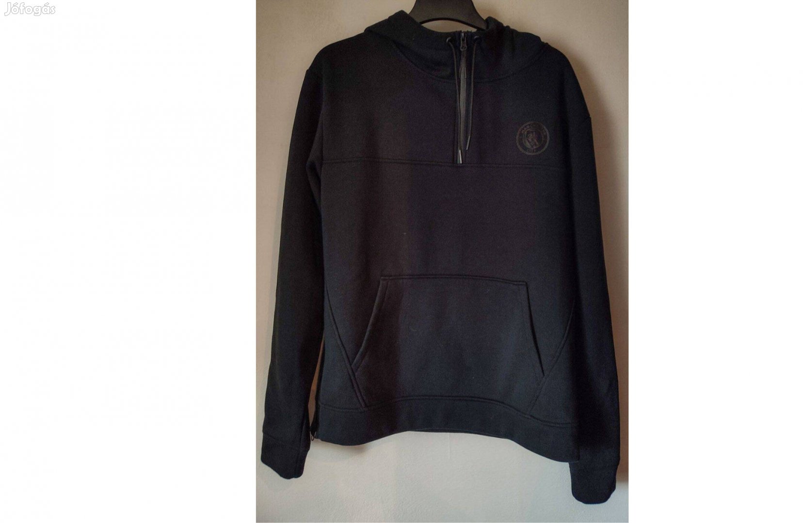 Manchester City szurkolói fekete termo kapucnis pulóver (M-es)