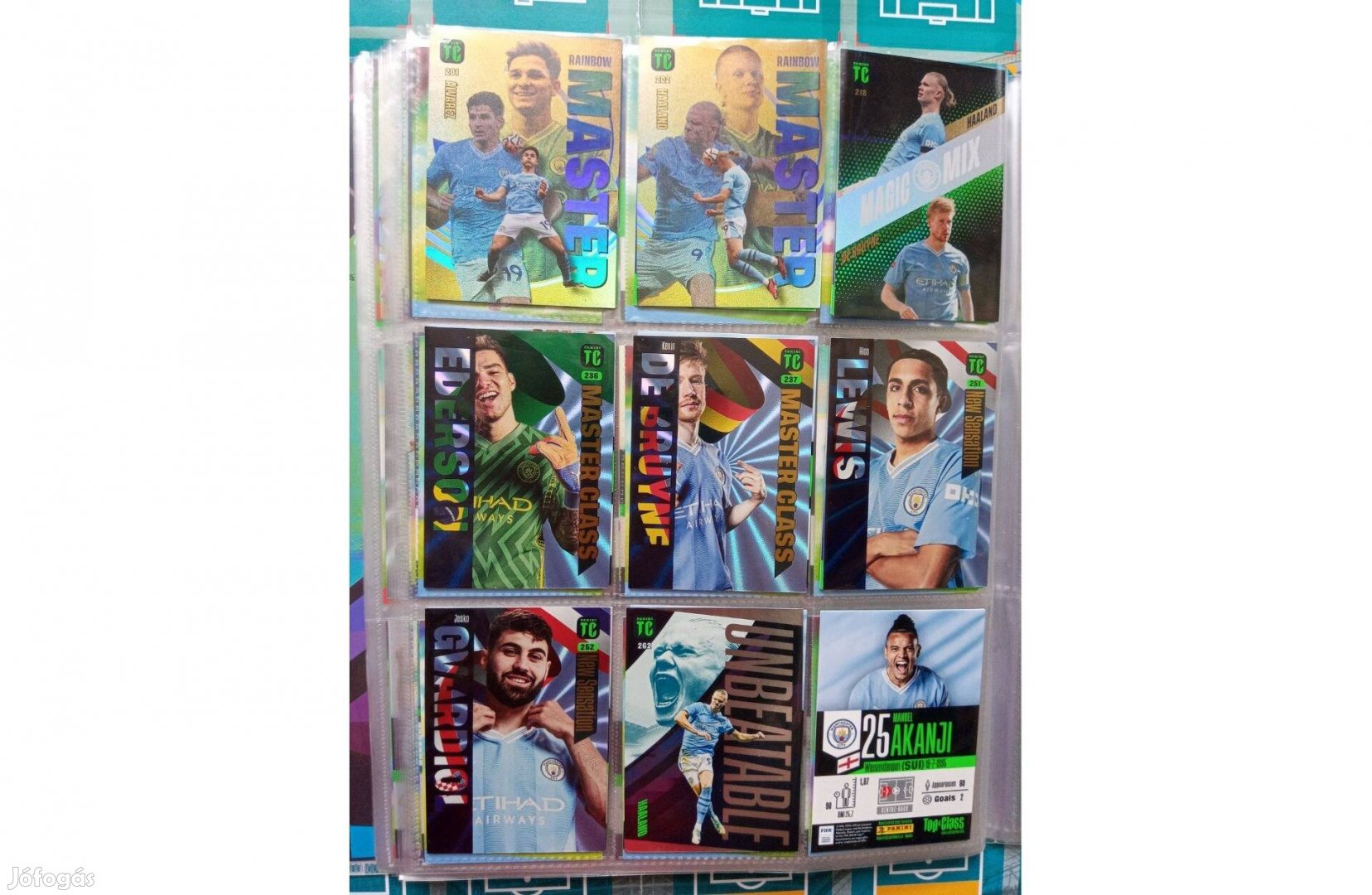 Manchester City teljes sor Panini Top Class 2024 focis kártya