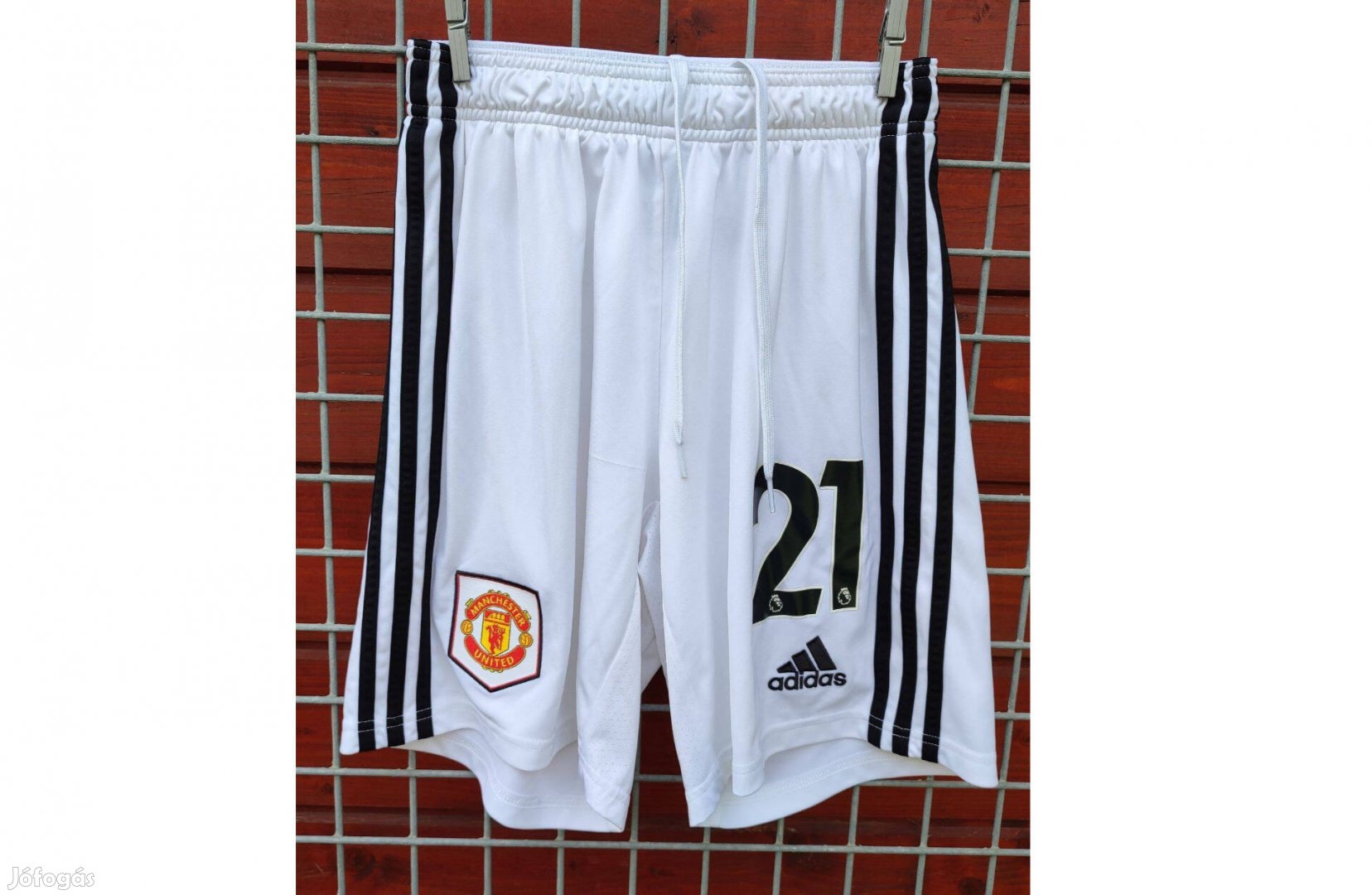Manchester United Antony 21 fehér eredeti adidas rövid nadrág (S)