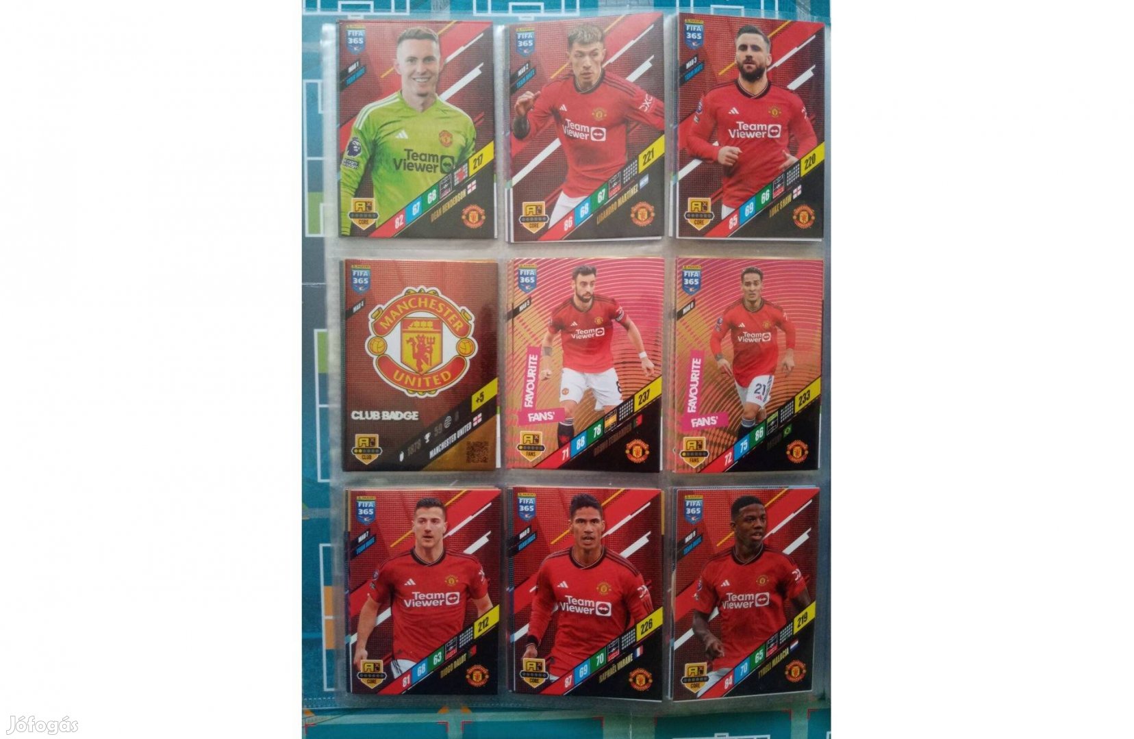 Manchester United Teljes sor Panini Fifa 365 2024 focis kártya