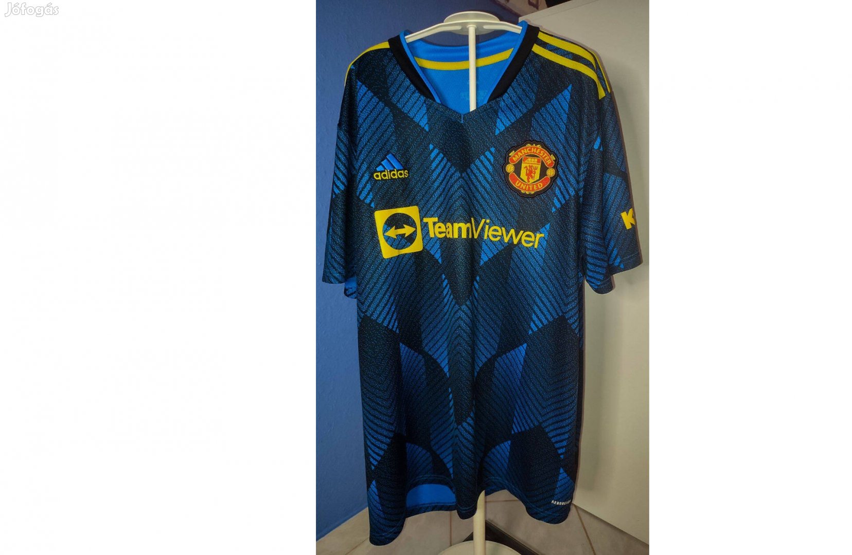 Manchester United eredeti adidas 2021-22 kék fekete mez (XL)