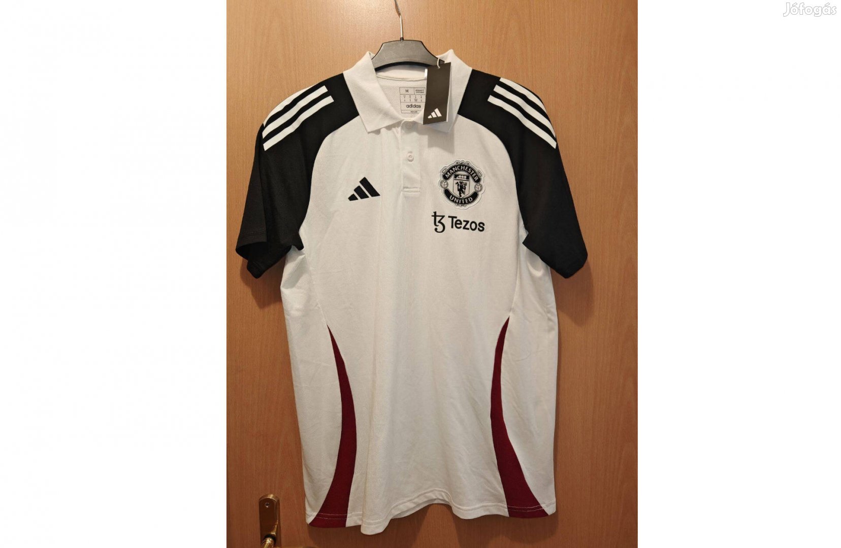 Manchester United eredeti adidas fehér bordó 2024-25 galléros póló