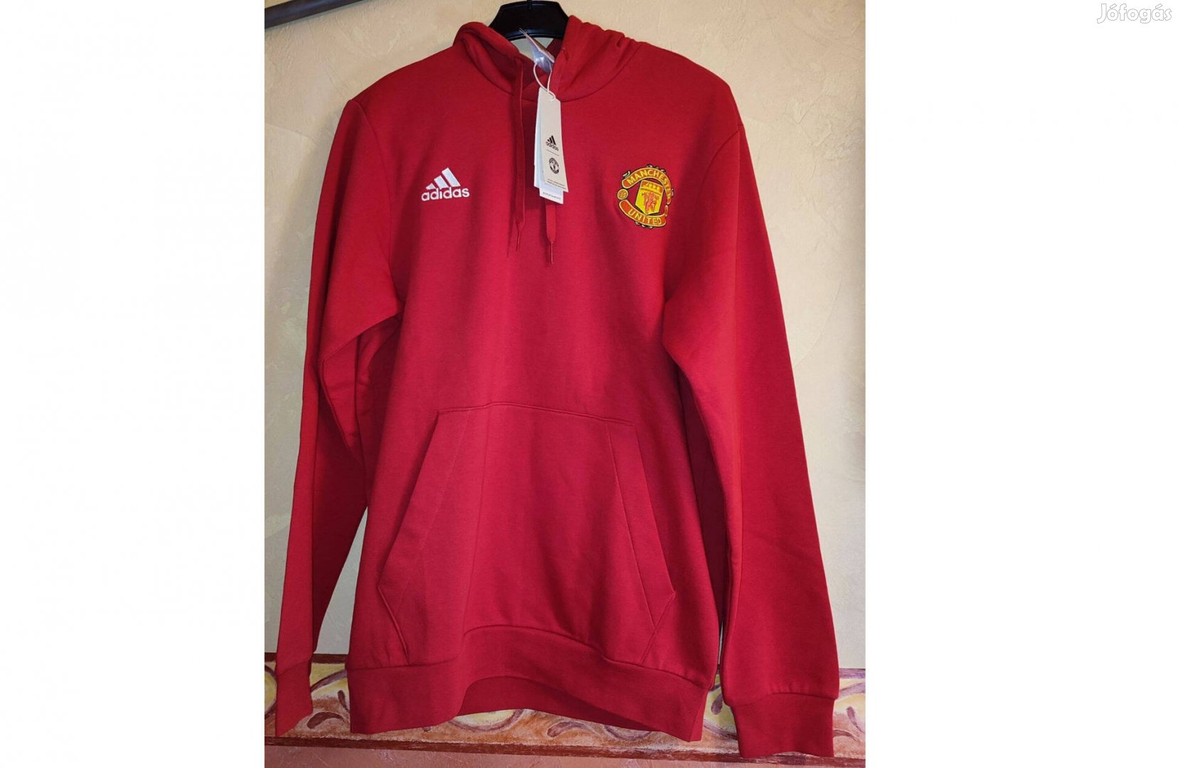 Manchester United eredeti adidas kapucnis pulóver (M-es)