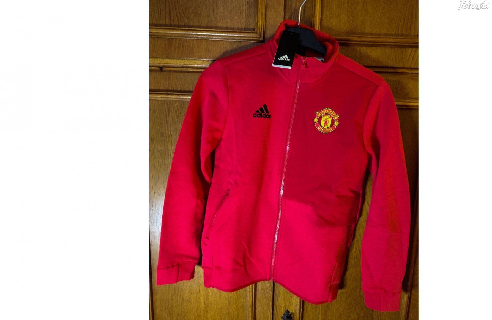 Manchester United eredeti adidas piros gyerek cipzáras dzseki (M, 152)