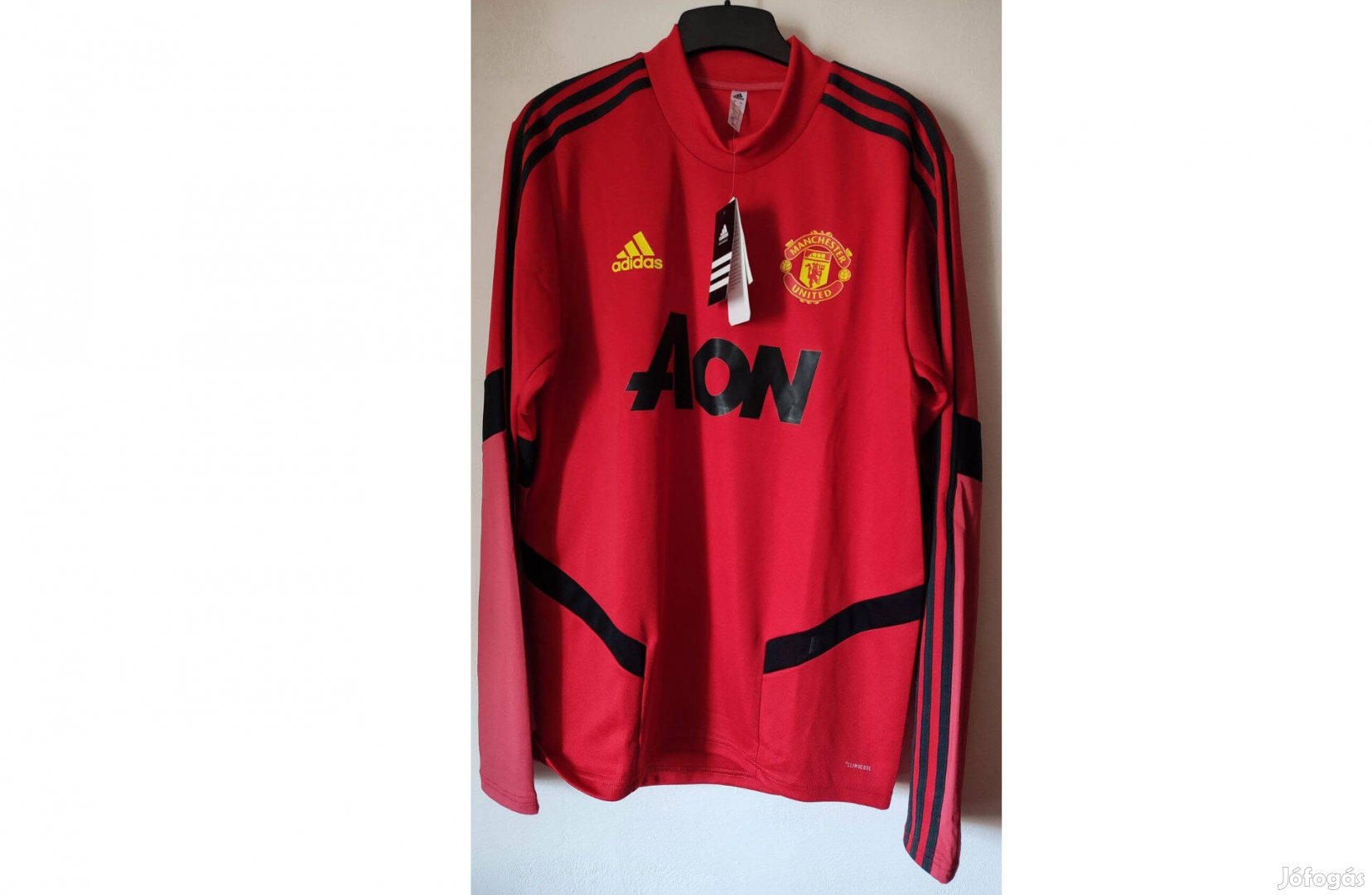 Manchester United eredeti adidas piros hosszú ujjú edző felső (M)