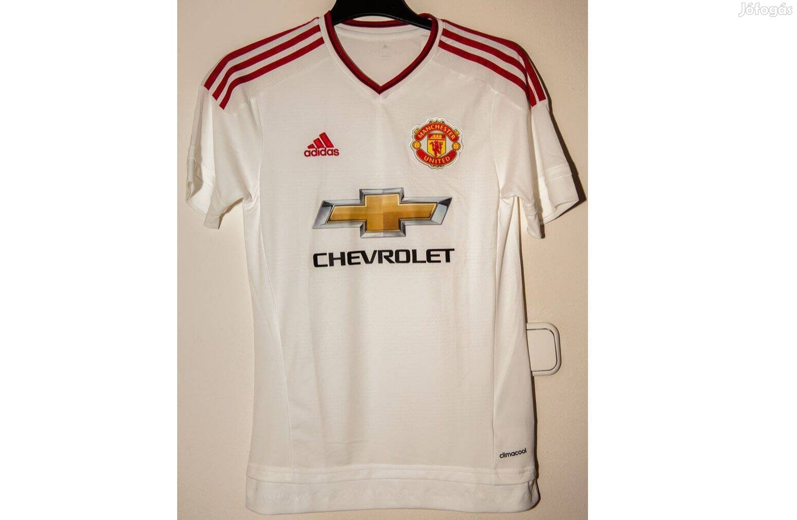 Manchester United fehér eredeti adidas 2015-16-os mez (XS)